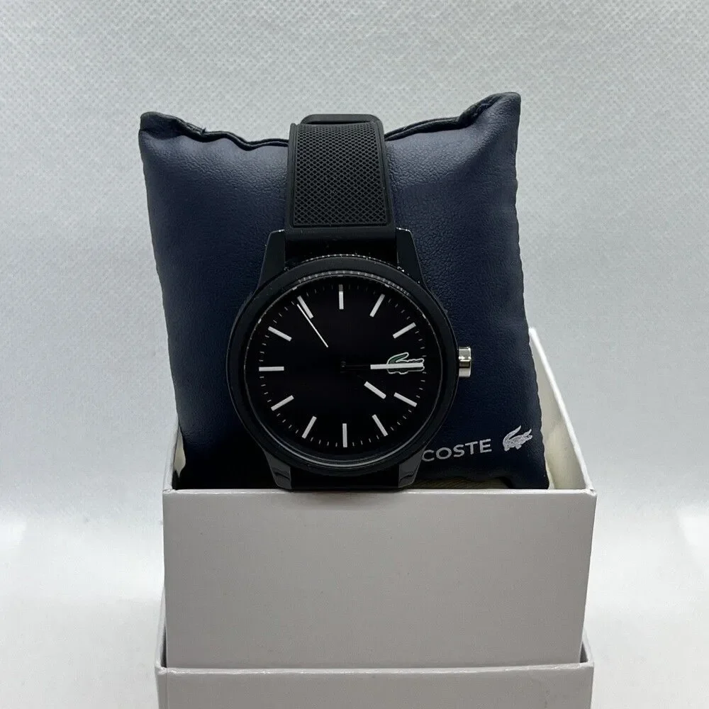 Lacoste 791472904 Men Black Silicone Strap Analog Dial Quartz Wrist Watch JMB64